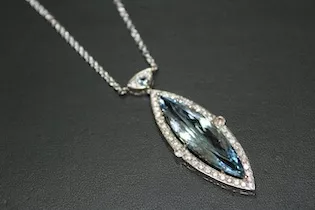 Diamond and Aquamarine pendant